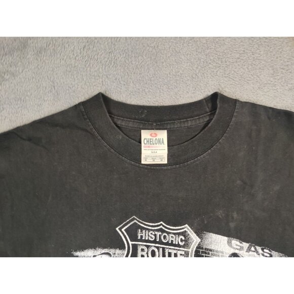 VINTAGE Historic Route 66 Shirt Adult Mens Medium Black Main Street of America - Picture 3 of 14